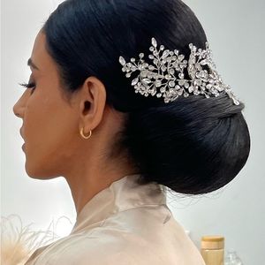 Crystal sparkly hair piece worn with my galia lahav wedding gown